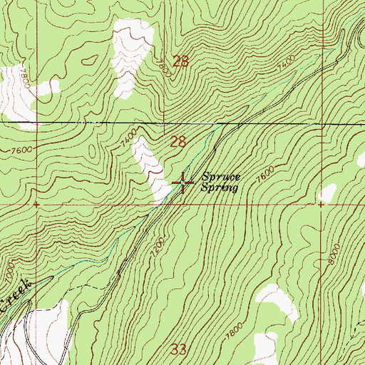 Topographic Map of Spruce Spring, UT