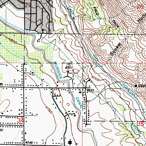 Topographic Map of Squaw Hollow, UT