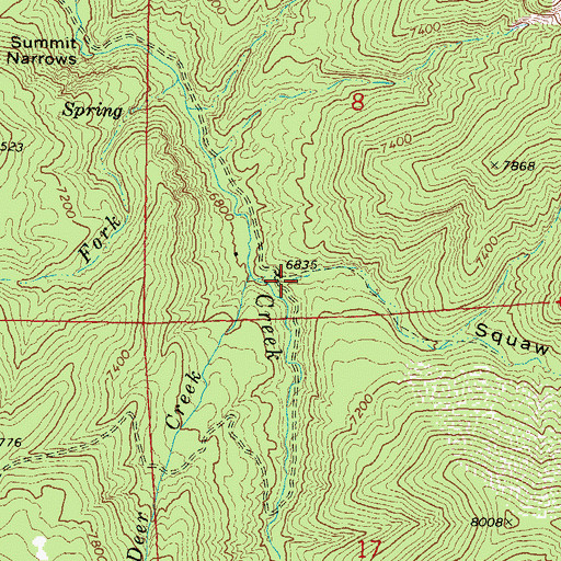 Topographic Map of Squaw Hollow, UT