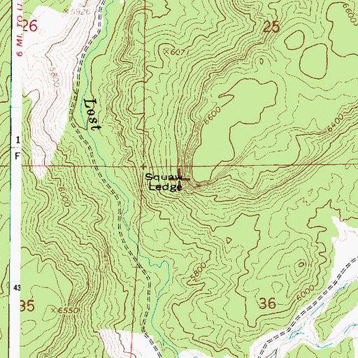 Topographic Map of Squaw Ledge, UT