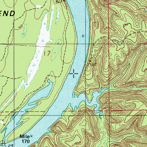 Topographic Map of Lower Sister Bar, AL