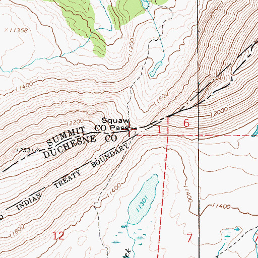 Topographic Map of Squaw Pass, UT