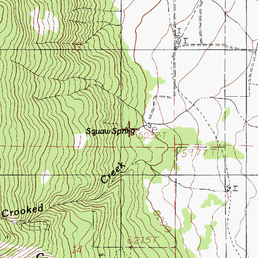 Topographic Map of Squaw Spring, UT
