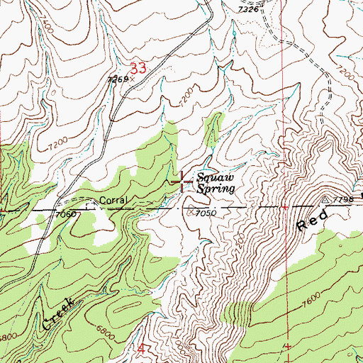 Topographic Map of Squaw Spring, UT
