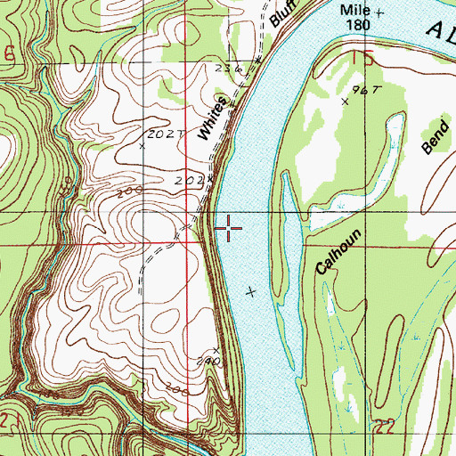 Topographic Map of Lucy Gastrell Bar, AL