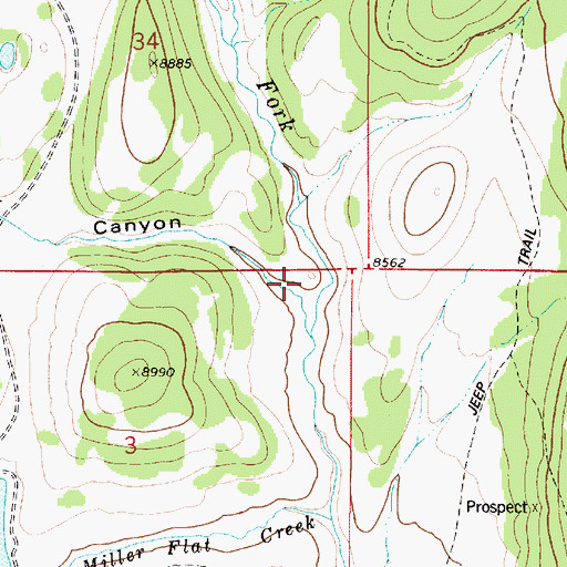 Topographic Map of Staker Canyon, UT