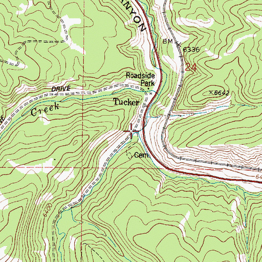 Topographic Map of Starvation Creek, UT