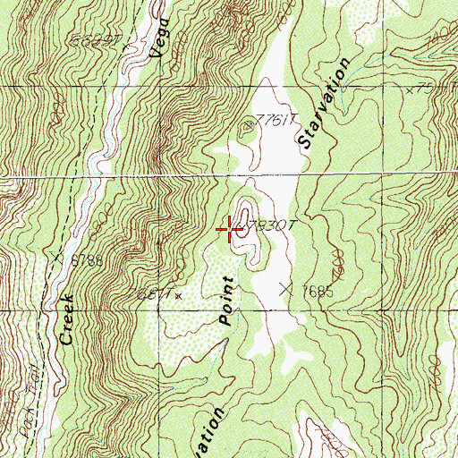 Topographic Map of Starvation Point, UT