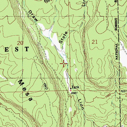 Topographic Map of State Line Draw, UT
