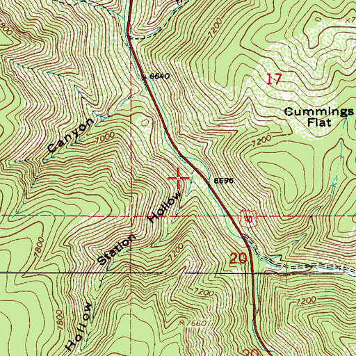Topographic Map of Station Hollow, UT