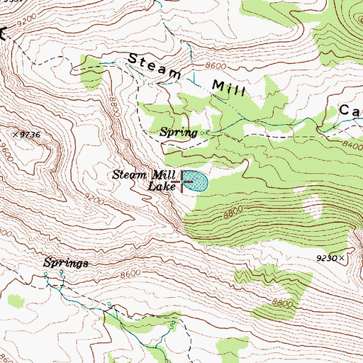 Topographic Map of Steam Mill Lake, UT