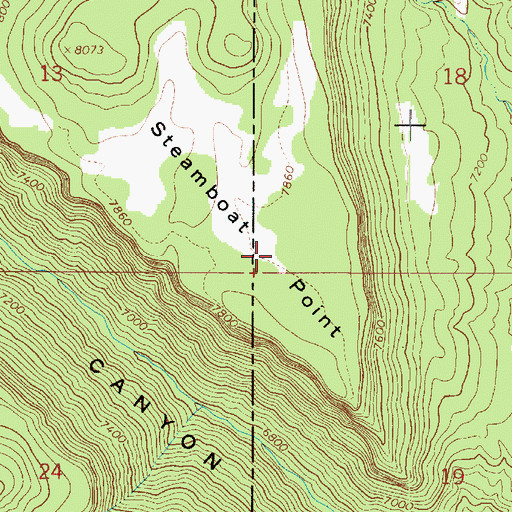 Topographic Map of Steamboat Point, UT