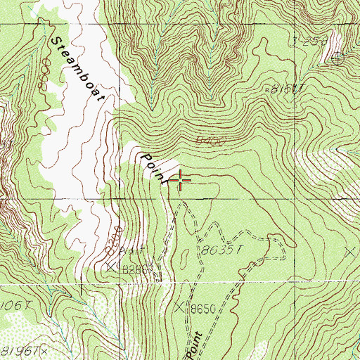 Topographic Map of Steamboat Point, UT