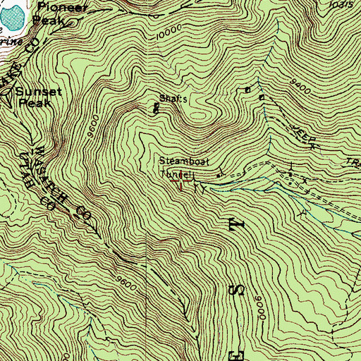 Topographic Map of Steamboat Tunnel, UT