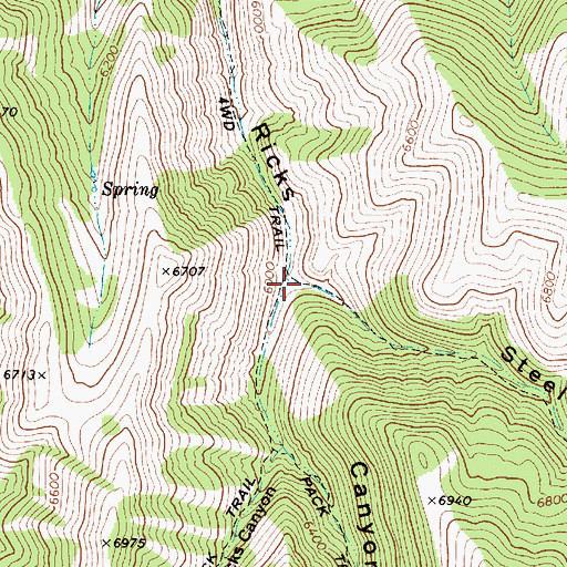 Topographic Map of Steel Hollow, UT