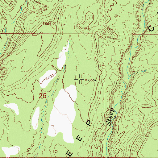 Topographic Map of Steep Creek Bench, UT
