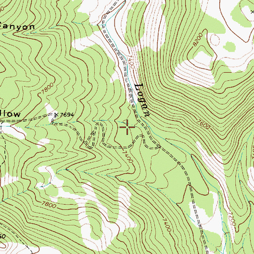 Topographic Map of Steep Hollow, UT