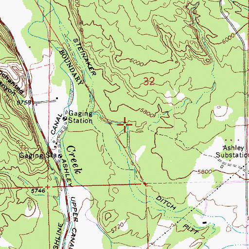Topographic Map of Steinaker Ditch, UT