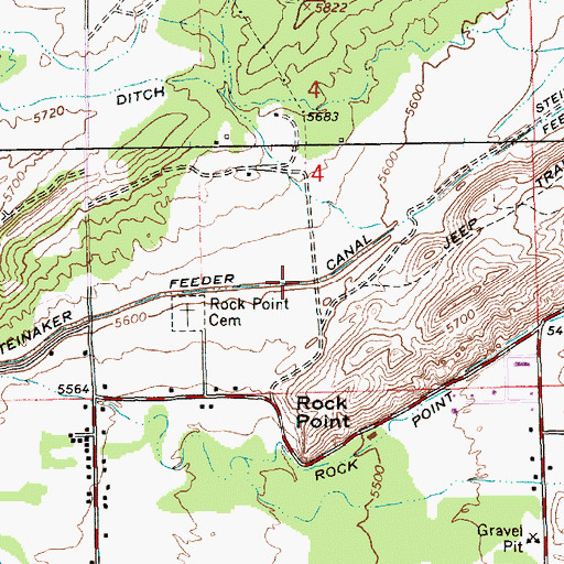 Topographic Map of Steinaker Feeder Canal, UT