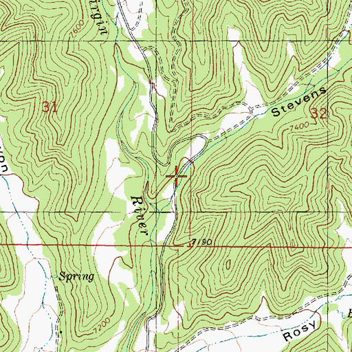 Topographic Map of Stevens Canyon, UT