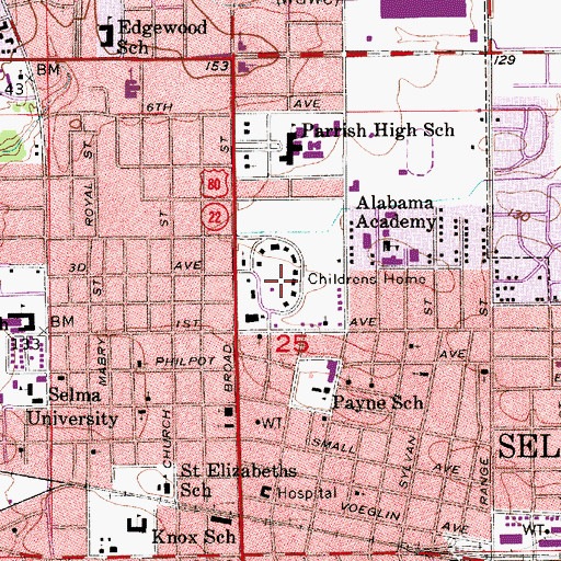 Topographic Map of Methodist Childrens Home, AL