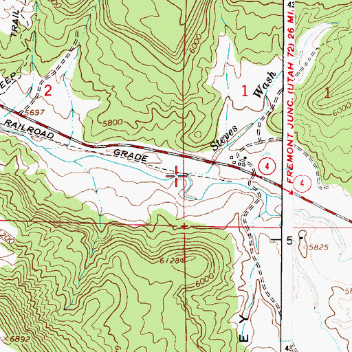 Topographic Map of Steves Wash, UT