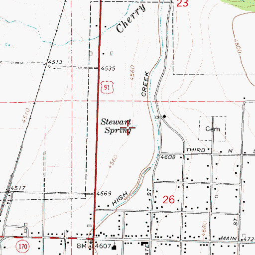 Topographic Map of Stewart Spring, UT