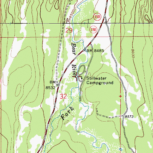 Topographic Map of Stillwater Campground, UT