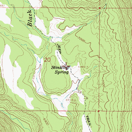 Topographic Map of Stinking Spring, UT