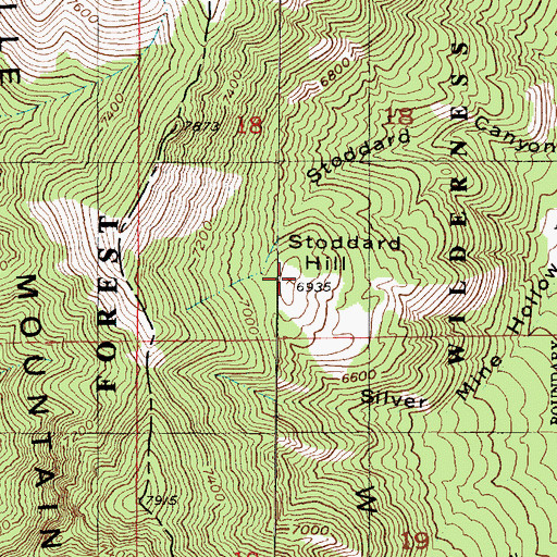 Topographic Map of Stoddard Hill, UT