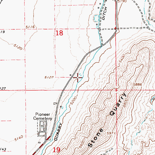 Topographic Map of Stone Quarry Ditch, UT