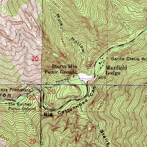 Topographic Map of Storm Mountain Picnic Ground, UT