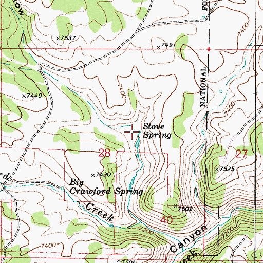 Topographic Map of Stove Spring, UT