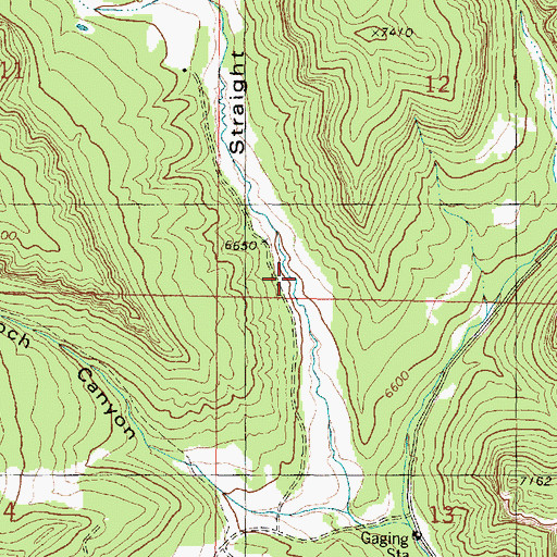 Topographic Map of Straight Canyon, UT