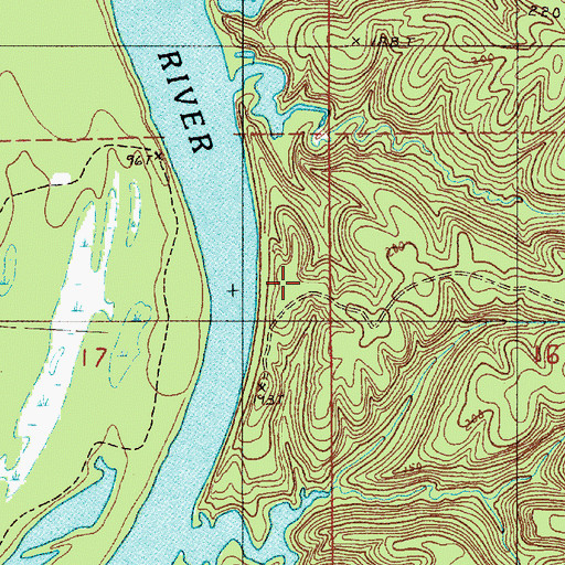 Topographic Map of Milton Bluff, AL