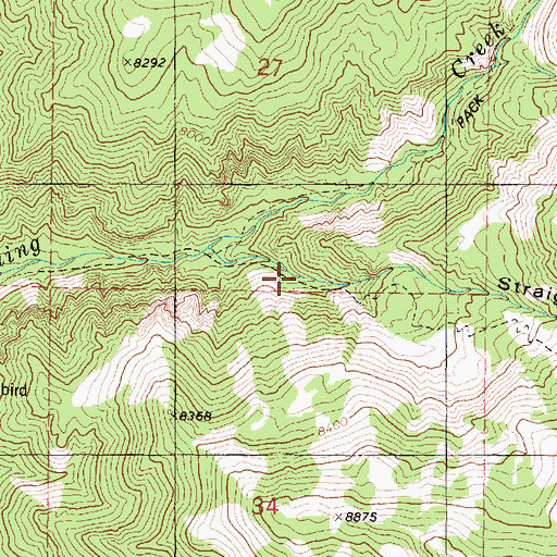 Topographic Map of Straight Canyon, UT