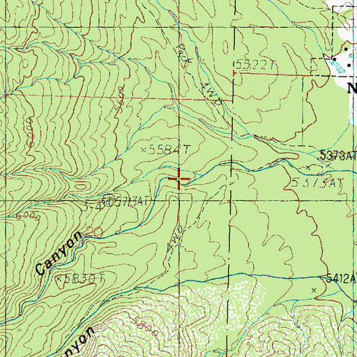 Topographic Map of Straight Canyon, UT