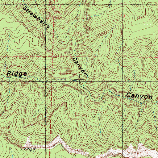 Topographic Map of Strawberry Canyon, UT