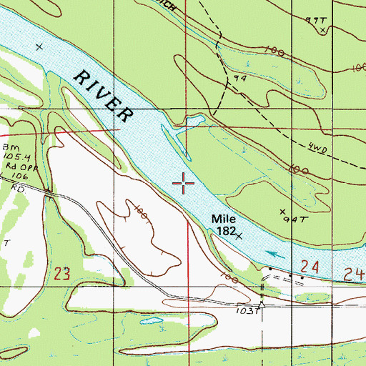 Topographic Map of Mitchell Bar, AL