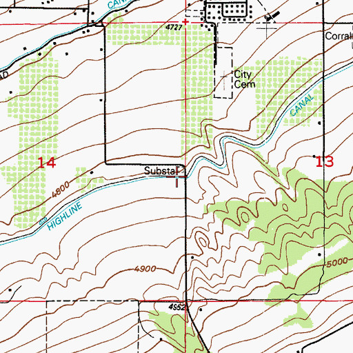 Topographic Map of Strawberry Highline Canal, UT