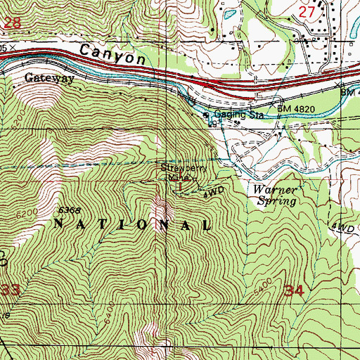 Topographic Map of Strawberry Mine, UT