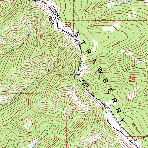Topographic Map of Strawberry Ridge, UT