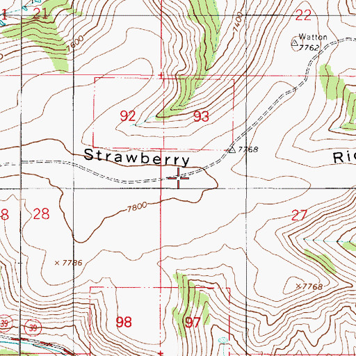 Topographic Map of Strawberry Ridge, UT