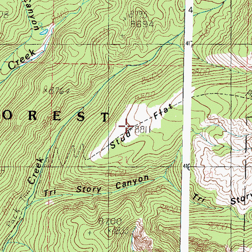 Topographic Map of Stud Flat, UT