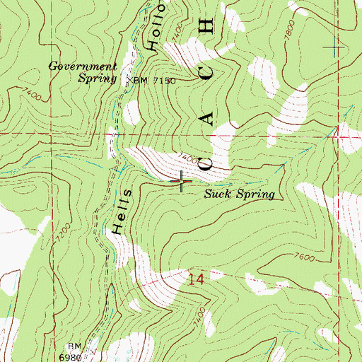 Topographic Map of Suck Spring, UT