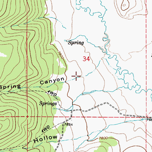 Topographic Map of Sugar Spring Canyon, UT