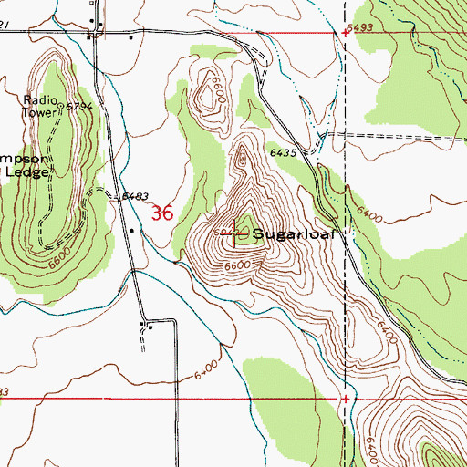 Topographic Map of Sugarloaf, UT