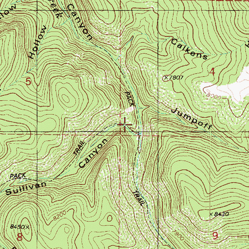 Topographic Map of Sullivan Canyon, UT