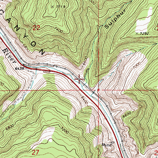 Topographic Map of Sulphur Canyon, UT