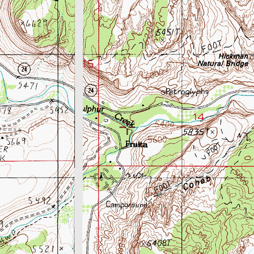Topographic Map of Sulphur Creek, UT